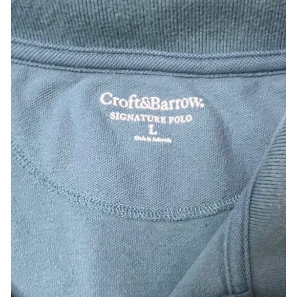 Croft & Barrow Signature Polo Shirt L Blue Cotton/Poly Men's - Picture 4 of 4